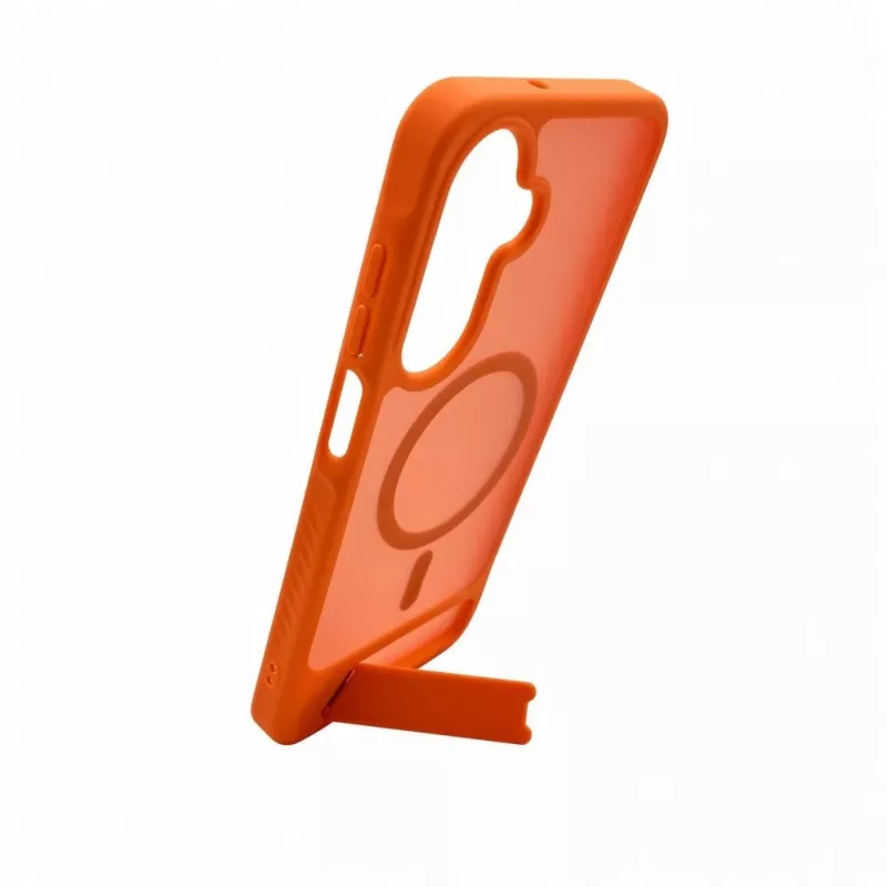 Evelatus Samsung Galaxy A17 4G / A17 5G gumijots MacSafe ar statīvu maciņš oranžs