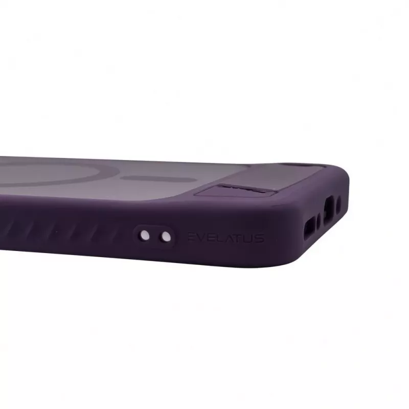 Evelatus Samsung Galaxy A17 4G / A17 5G gumijots MacSafe ar statīvu maciņš purpura