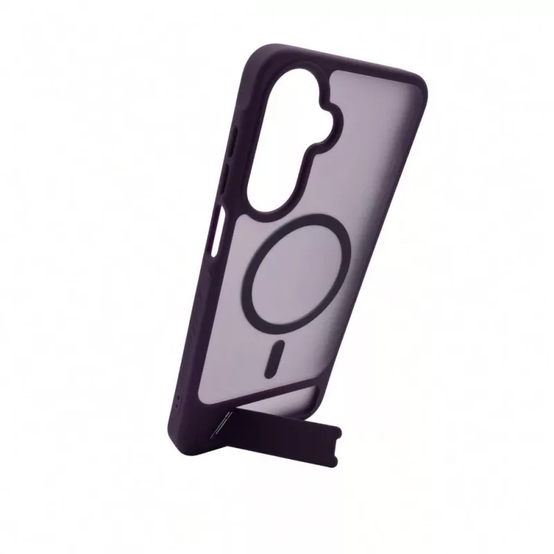 Evelatus Samsung Galaxy A17 4G / A17 5G gumijots MacSafe ar statīvu maciņš purpura