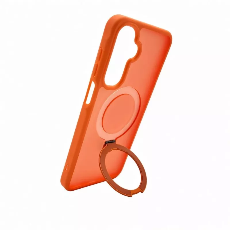 Evelatus Samsung Galaxy A17 4G / A17 5G Shield vāciņš ar MagSafe un statīvu, matēts gredzens, oranžs