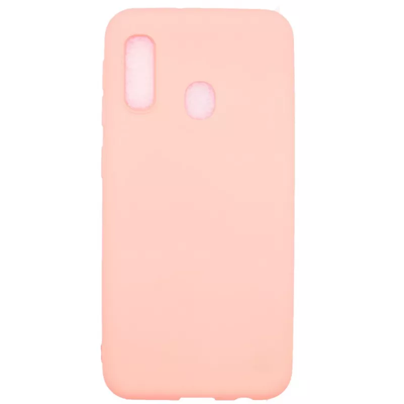 Evelatus Samsung Galaxy A20e Soft Touch Silicone Case with Strap Pink
