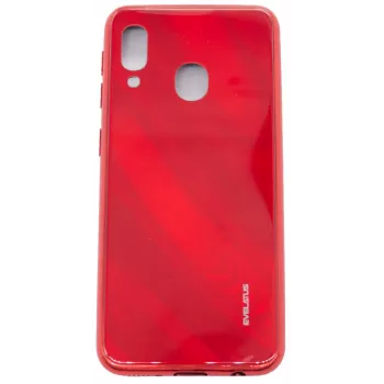 Evelatus Samsung Galaxy A20e Ūdens viļņu pilnkrāsu galvanizēts rūdīta stikla ekrāna aizsargs Sarkans