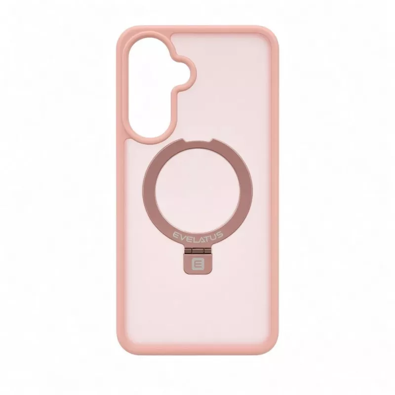 Evelatus Samsung Galaxy A37 / A36 Shield Case ar MagSafe un statīvu, matēts gredzens, gaiši rozā