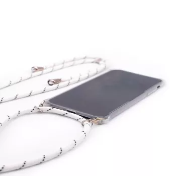 Evelatus Samsung Galaxy A50s Case ar Auklu Baltas Svītras Caurspīdīgs