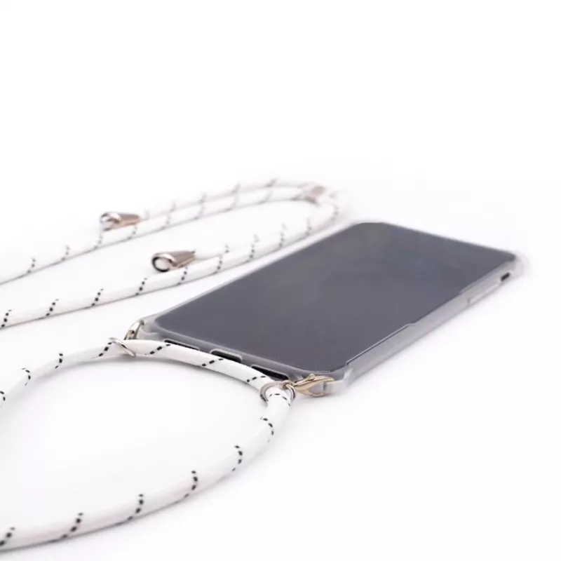 Evelatus Samsung Galaxy A50s Case ar Auklu Baltas Svītras Caurspīdīgs