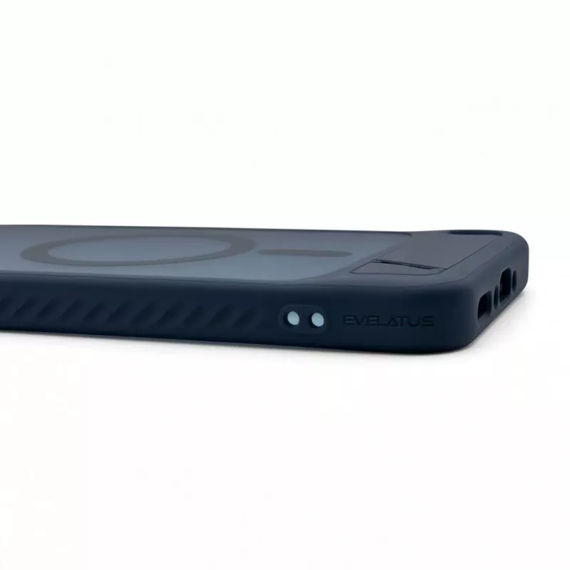 Evelatus Samsung Galaxy A57 gumijots MacSafe ar statīvu maciņš tumši zilā krāsā
