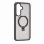 Evelatus Samsung Galaxy A57 Shield Case ar MagSafe un statīvu, matēts gredzens, dūmu pelēks