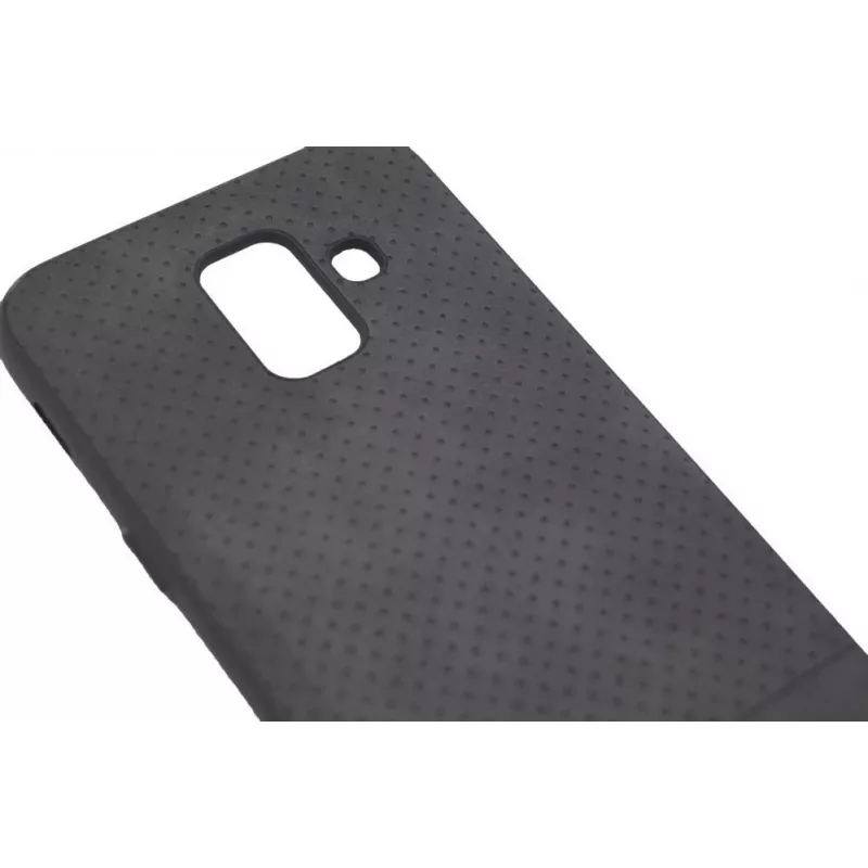 Evelatus Samsung Galaxy A6 2018 TPU Case ar metāla plāksni magnētiskajam auto turētājam Melns