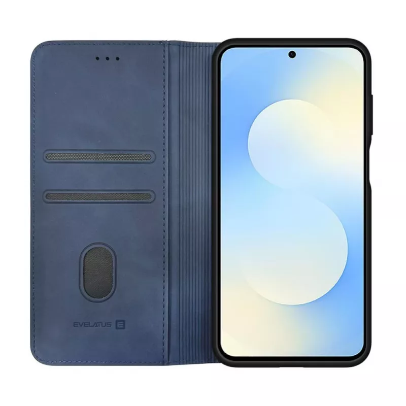 Evelatus Samsung Galaxy S26 FE grāmatas vāciņš zils