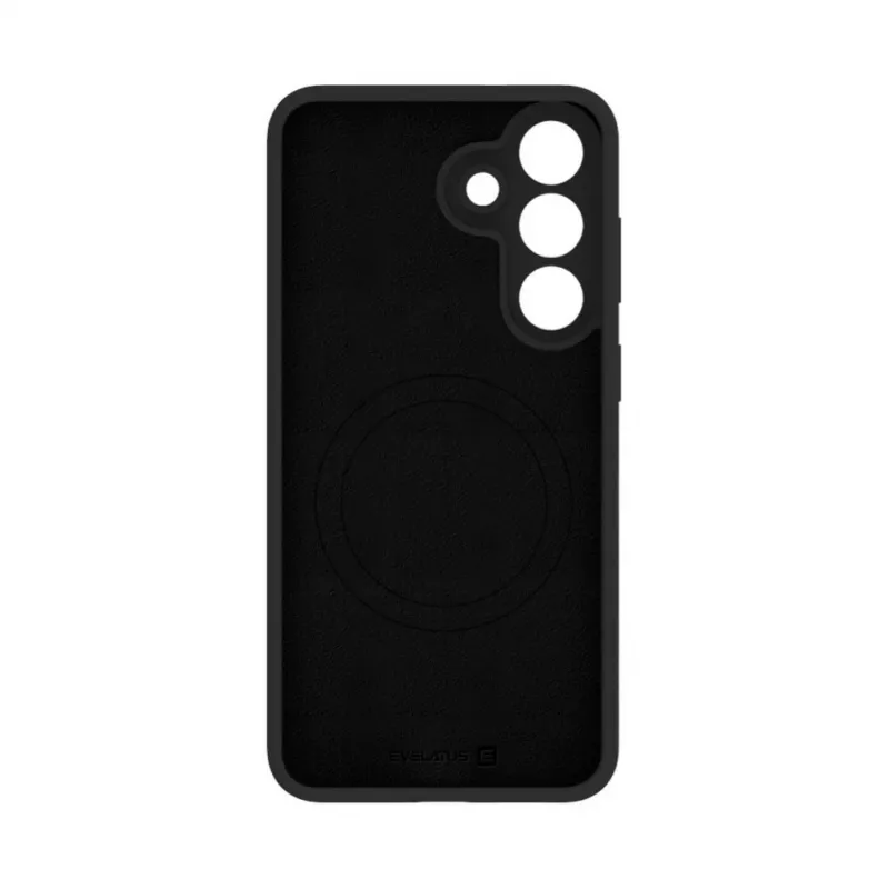 Evelatus Samsung Galaxy S26 FE Premium Magnētiskais mīkstā pieskāriena silikona maciņš melns
