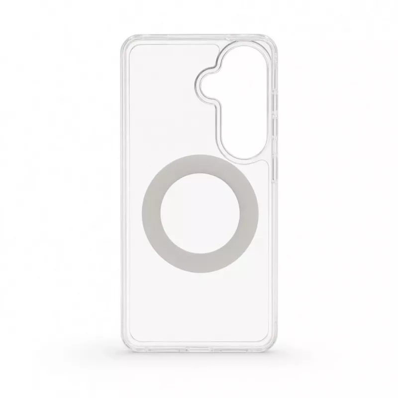 Evelatus Samsung Galaxy S26 hibrīda maciņš ar MagSafe PC+TPU 360 metāla statīvu, caurspīdīgs
