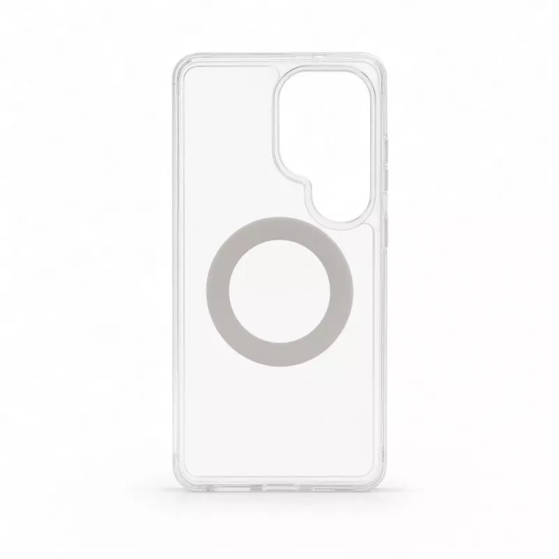 Evelatus Samsung Galaxy S26 Ultra hibrīda maciņš ar MagSafe PC+TPU 360 metāla statīvu, caurspīdīgs