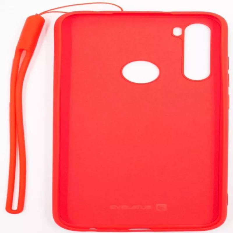 Evelatus Soft Touch Silikona Maciņš ar Siksniņu Xiaomi Redmi Note 8 / Redmi Note 8 2021 - Sarkans