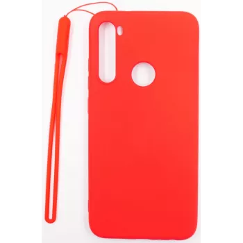 Evelatus Soft Touch Silikona Maciņš ar Siksniņu Xiaomi Redmi Note 8 / Redmi Note 8 2021 - Sarkans