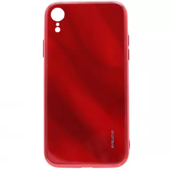 EVELATUS Ūdens viļņu pilnkrāsu elektroplatēts rūdīta stikla maciņš Apple iPhone XR - Sarkans