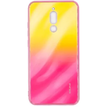 Evelatus Xiaomi Redmi 8 Ūdens viļņu gradients krāsu pretsprādziena rūdīta stikla maciņš Gradients Dzeltens-Rozā