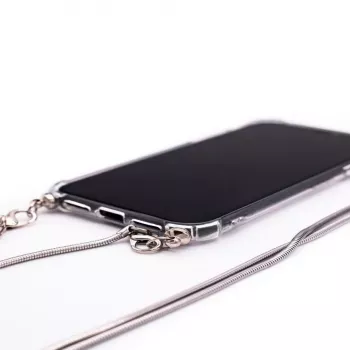 Evelatus Xiaomi Redmi Note 7 / Note 7 Pro Silicone Transparent Case with Necklace TPU Strap Space Gray