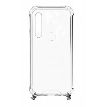 Evelatus Xiaomi Redmi Note 8 / Redmi Note 8 2021 Silicone Transparent with Necklace TPU Strap Silver
