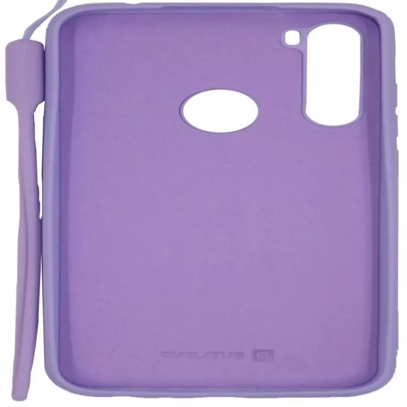 Evelatus Xiaomi Redmi Note 8 / Redmi Note 8 2021 Soft Touch Silicone Case with Strap Purple