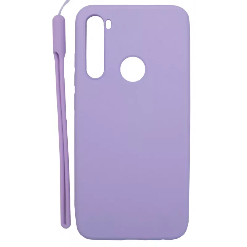 Evelatus Xiaomi Redmi Note 8 / Redmi Note 8 2021 Soft Touch Silicone Case with Strap Purple