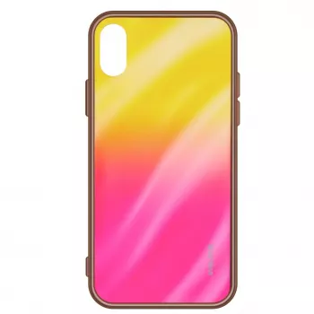 Evelatus Xiaomi Redmi Note 8 / Redmi Note 8 2021 Ūdens viļņu pilnkrāsu elektrolītiskais rūdītais stikla ekrāna aizsargs Gradienta dzelteni-rožains