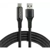 everActive CBB-1CBL USB-A uz USB-C pīts kabelis ar LCD jaudas displeju, 1m, 3A, melns