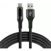 everActive CBB-1CBL USB-A uz USB-C pīts kabelis ar LCD jaudas displeju, 1m, 3A, melns