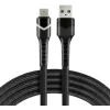 everActive CBB-1CBR USB-A uz USB-C RGB LED pīts kabelis 1m 3A melns