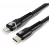 everActive CBB-1CIR USB-C uz Lightning RGB LED kabelis 1m 27W PD Melns