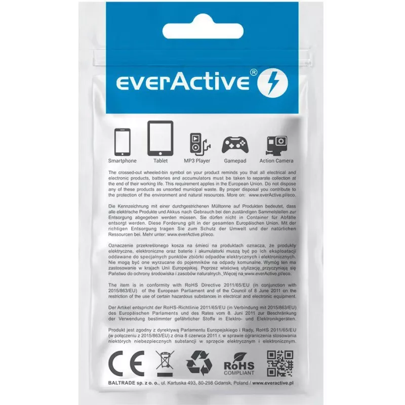 everActive CBB-1PDR USB-C uz USB-C RGB LED pīts kabelis 100cm 3A 60W