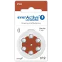 everActive ULTRASONIC 312 dzirdes aparātu baterijas (PR41, cinka-gaisa, 1.45V, 170mAh, bez dzīvsudraba, 6 iepakojumā)