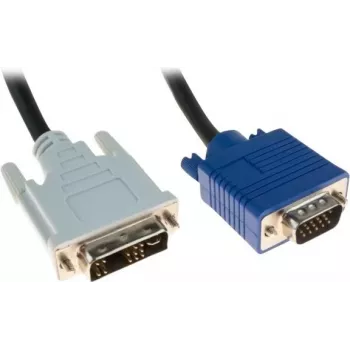 Exertis Connect DVI-A vīriešu uz VGA vīriešu adaptera kabelis, Single Link, 10 m, melns, ar skrūvēm 127731