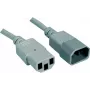 EXERTIS CONNECT IEC C14 uz C13 barošanas pagarinājuma kabelis, 1,8 m, pelēks, 10 A/250 V, H05VV-F 0,75 mm² 808140