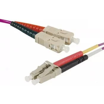 EXERTIS CONNECT LC/UPC uz LC/UPC OM4 Dupleksais Optiskās Šķiedras Savienojuma Kabelis, 1m, LSZH, Erika Violet 392781
