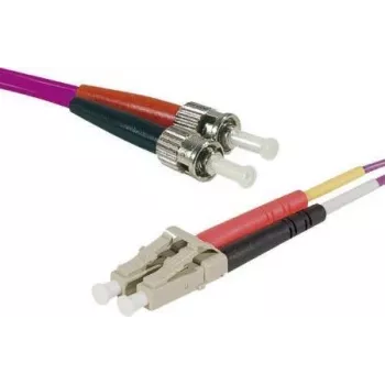 EXERTIS CONNECT OM4 optiskās šķiedras savienojuma kabelis, LC Duplex uz ST Duplex, 50/125µm, Erika-Violet, 2m 392792