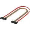 EXERTIS CONNECT SATA pagarinājuma kabelis, SATA 22 pin male uz SATA 22 pin female (5V + 12V), 0,5 m, SATA datu un barošanas interfeisa pagarināšanai, melns 147500