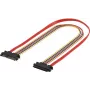 EXERTIS CONNECT SATA pagarinājuma kabelis, SATA 22 pin male uz SATA 22 pin female (5V + 12V), 0,5 m, SATA datu un barošanas interfeisa pagarināšanai, melns 147500