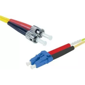 EXERTIS CONNECT ST/UPC uz LC/UPC vienmoda duplex OS2 LSZH optiskās šķiedras savienojuma kabelis, 3m, dzeltens