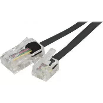 Exertis Connect Telefona kabelis RJ-11 tēviņš uz RJ-45 tēviņš 3,0 m plakans melns EXC911736