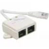 Exertis Connect Telefona sadalītājs RJ-45 vīrišķais uz 2x RJ-45 sievišķais, 10 cm, CAT 5e, ziloņkaula 252470