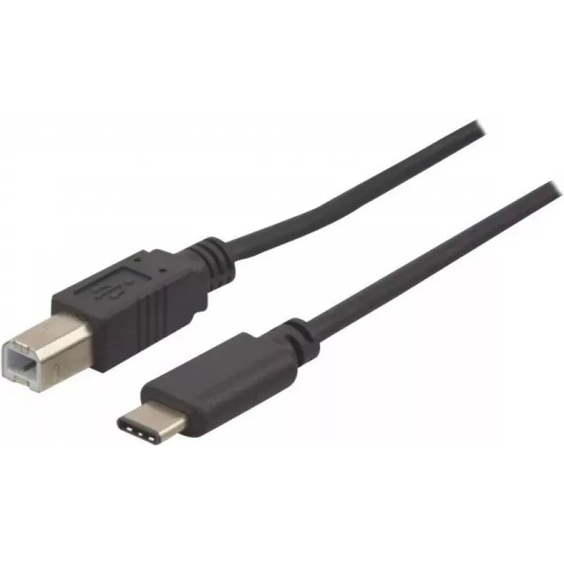 EXERTIS CONNECT USB 2.0 kabelis, USB Type-C uz USB Type-B, melns, 1,0 m 150304