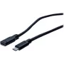 EXERTIS CONNECT USB 3.1 Gen 1 USB-C pagarinājuma kabelis, vīrišķais uz sievišķo, 2 m, 5 Gbit/s, melns 150341