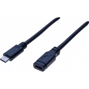 EXERTIS CONNECT USB 3.1 Gen 2 USB-C pagarinājuma kabelis 1m vīrišķais uz sievišķo 10Gbps 100W PD 4K video melns 532495
