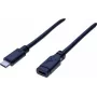 EXERTIS CONNECT USB 3.1 Gen 2 USB-C pagarinājuma kabelis 1m vīrišķais uz sievišķo 10Gbps 100W PD 4K video melns 532495