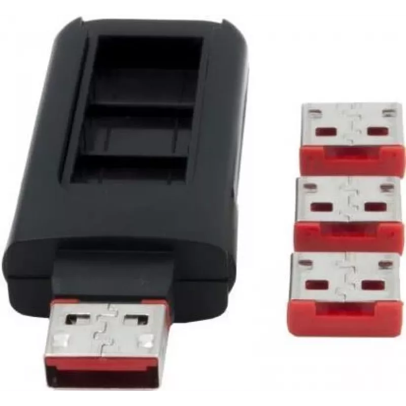 EXSYS EX-1114-RL USB porta slēdzene ar atslēgu fizisks bloķētājs USB Type-A (10 slēdzenes, 1 atslēga, melna)