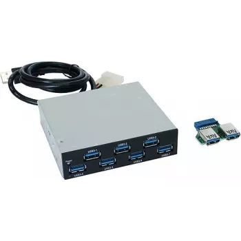 EXSYS EX-1167 7 portu USB 3.0 iekšējais centrmezgls, 3,5 collu nodalījums, VIA VL810 mikroshēmojums