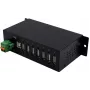 EXSYS EX-1179HMVS 7 portu USB 2.0 industriālais metāla centrmezgls ar DIN sliedes stiprinājumu, 480 Mbit/s, ESD aizsardzība, -40 līdz 85°C