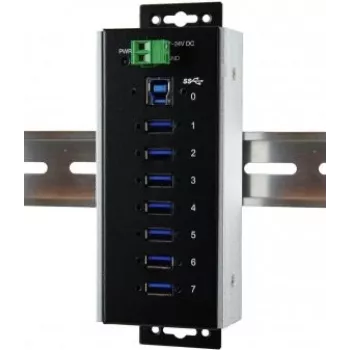 EXSYS EX-1187HMVS-WT 7 portu USB 3.2 Gen 1 industriālais metāla centrmezgls