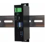 EXSYS EX-1195HMS Industriālais 4 portu USB 3.1 Gen 1 centrmezgls ar USB-C, DIN sliedes stiprinājumu, 9-48V DC