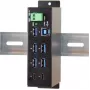 EXSYS EX-1197HMS 7 portu USB 3.1 Gen 1 industriālais DIN sliedes centrmezgls ar līdzstrāvas barošanu